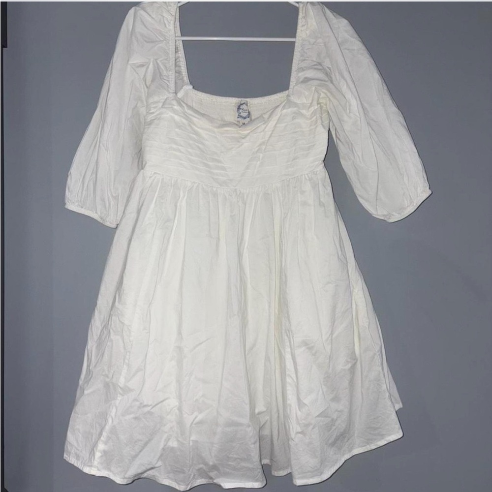 White Puff Sleeve Dress